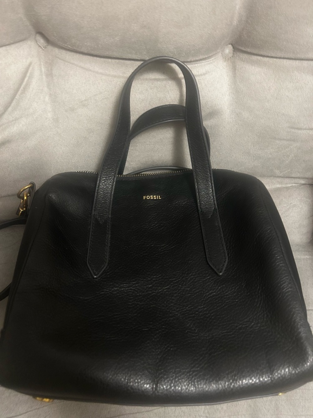 Black Fossil Satchel Bag
